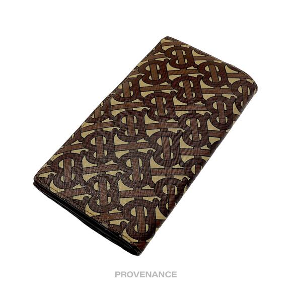 🔴 Burberry Long Wallet - TB Monogram E-Canvas Bridle Brown - Picture 6 of 8
